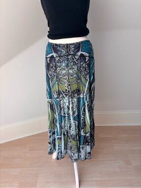 One World Printed Mesh Maxi Skirt 💙